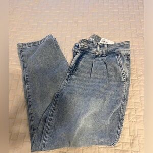 NWT Sonoma Rockrose Light Blue Denim relax, pleated front, high-rise jeans 6